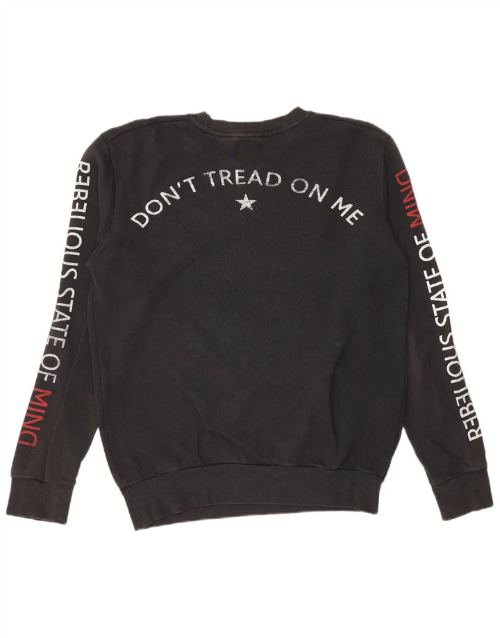 Zara Herren-Sweatshirt mit Grafik, Größe S, Schwarz
