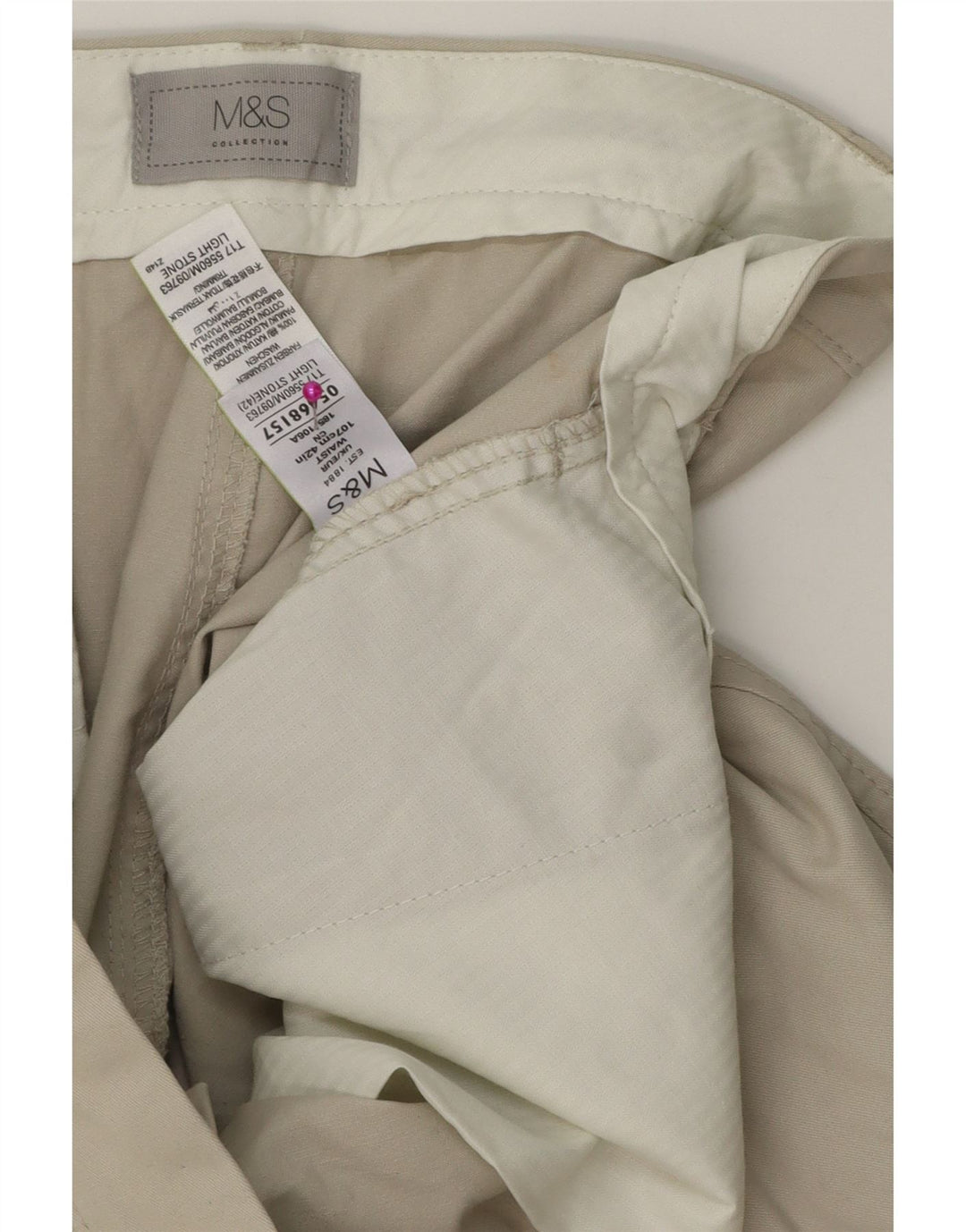 MARKS & SPENCER Herren Chinoshorts W42 2XL Beige Baumwolle