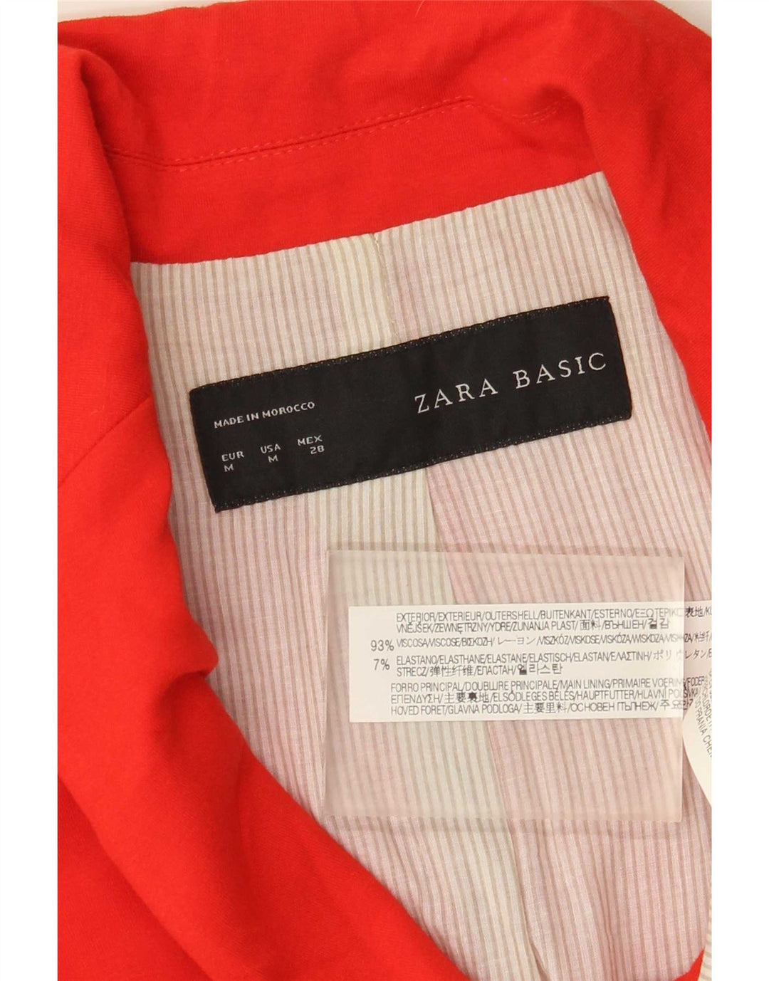 Zara Damen 1-Knopf-Blazerjacke UK 12 Mittelrote Viskose