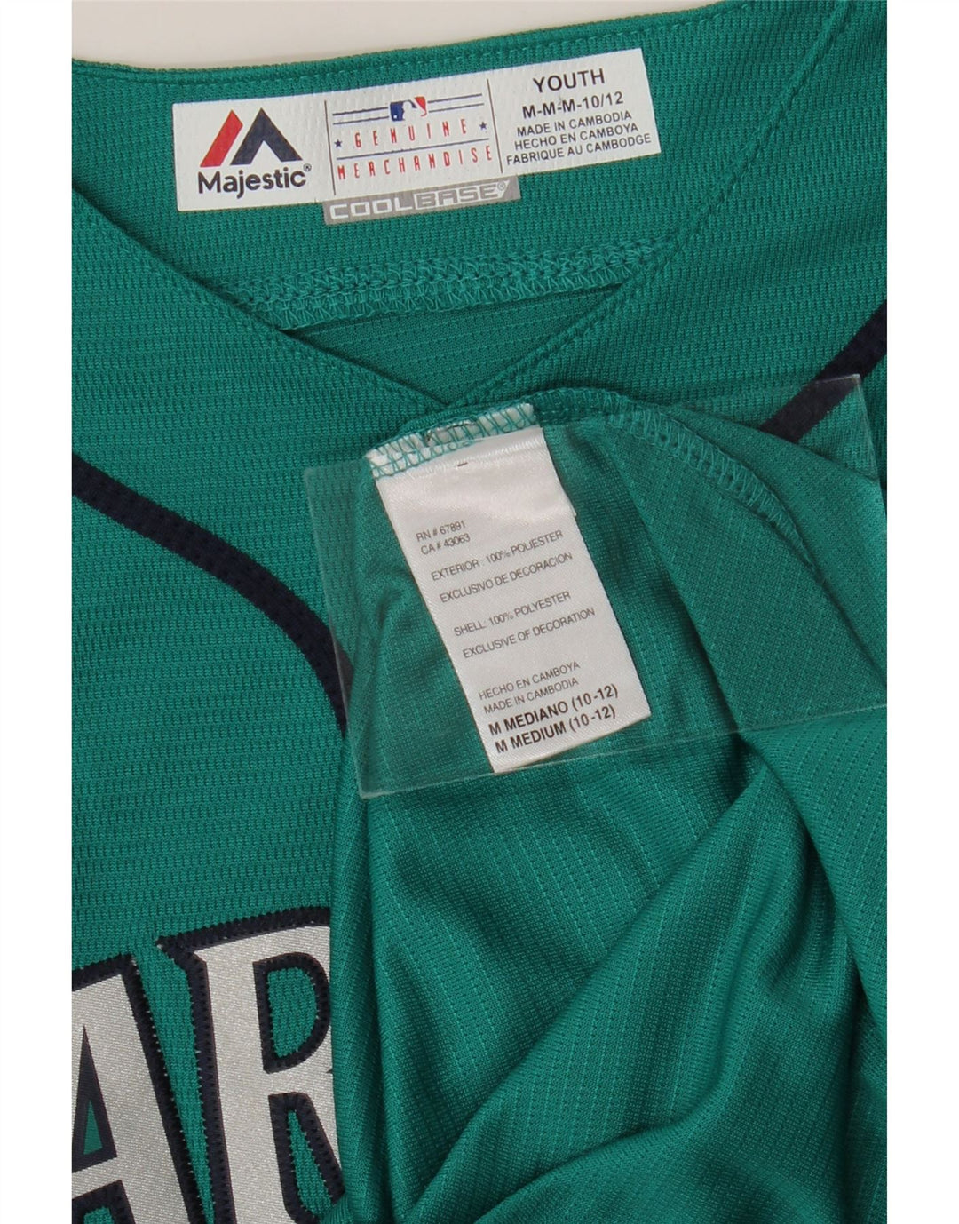 MAJESTIC Boys Seattle Mariners Jersey Top 10-11 Years Medium  Green Vintage Majestic and Second-Hand Majestic from Messina Hembry 