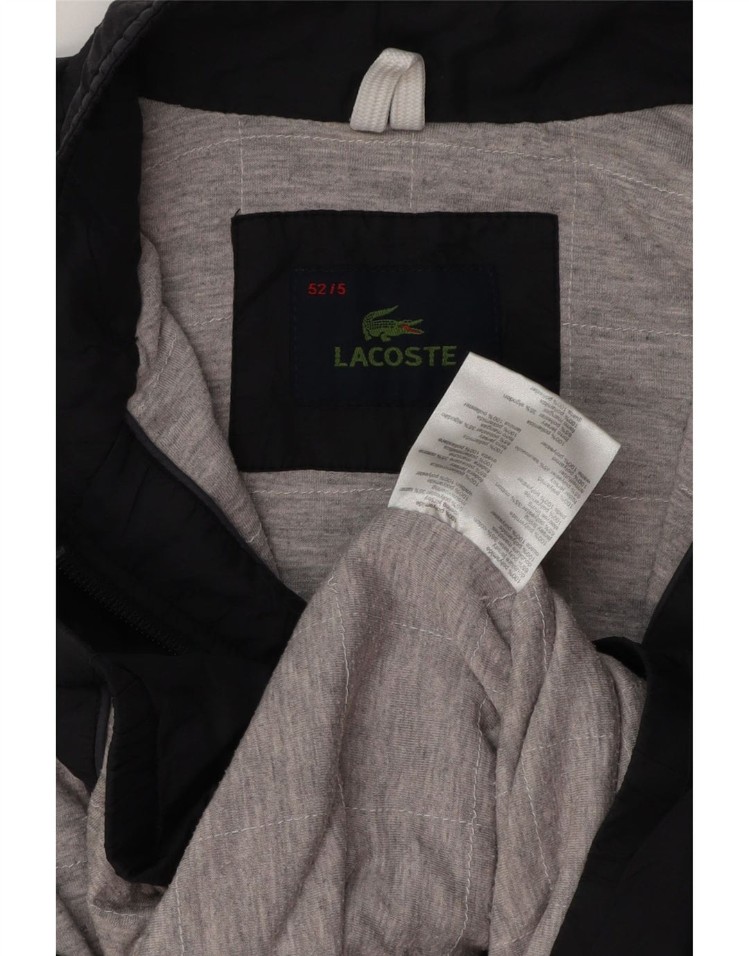 LACOSTE Herren Bomberjacke Größe 5 Großes schwarzes Polyamid