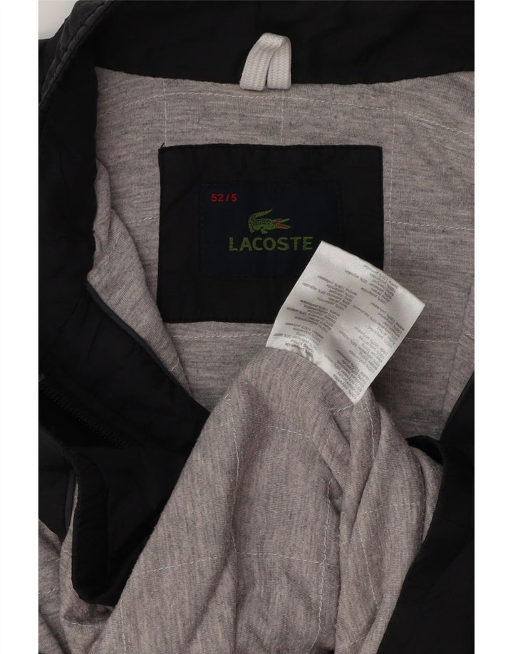 LACOSTE Herren Bomberjacke Größe 5 Großes schwarzes Polyamid