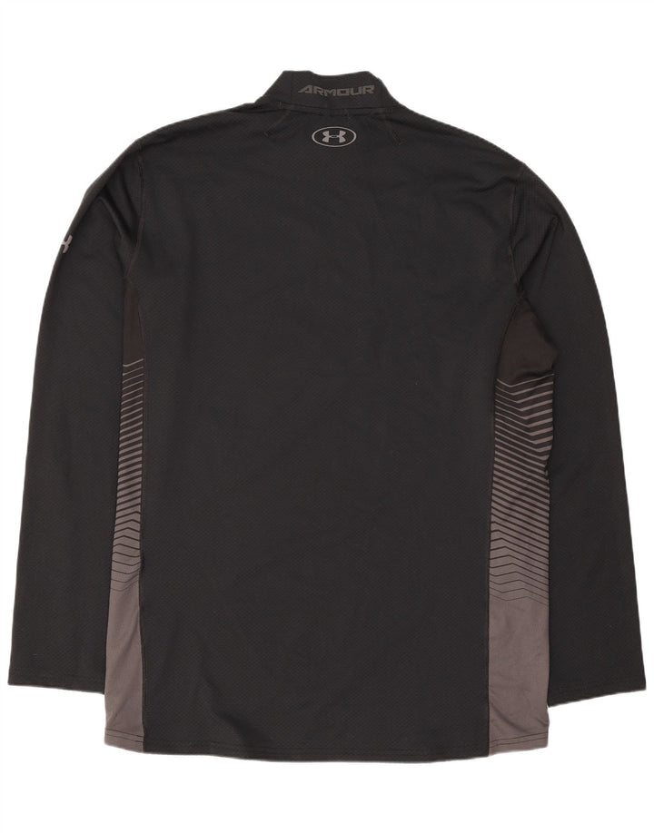 Under Armour Herren Cold Gear Top Langarm XL Schwarz Colourblock Polyester