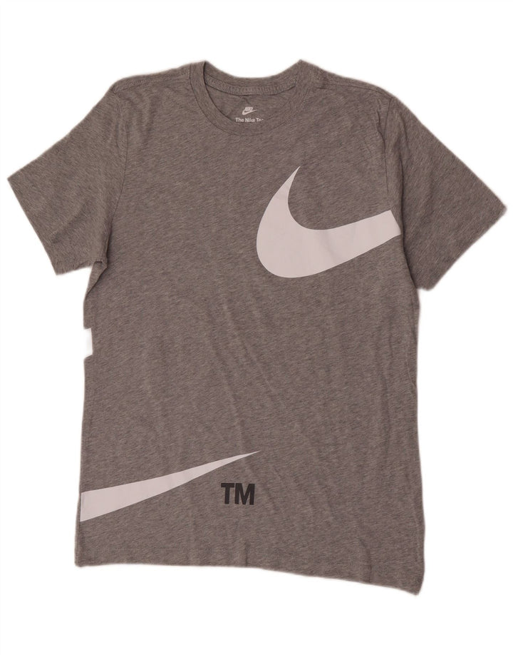 Nike Herren-T-Shirt mit Grafik, mittelgraue Baumwolle