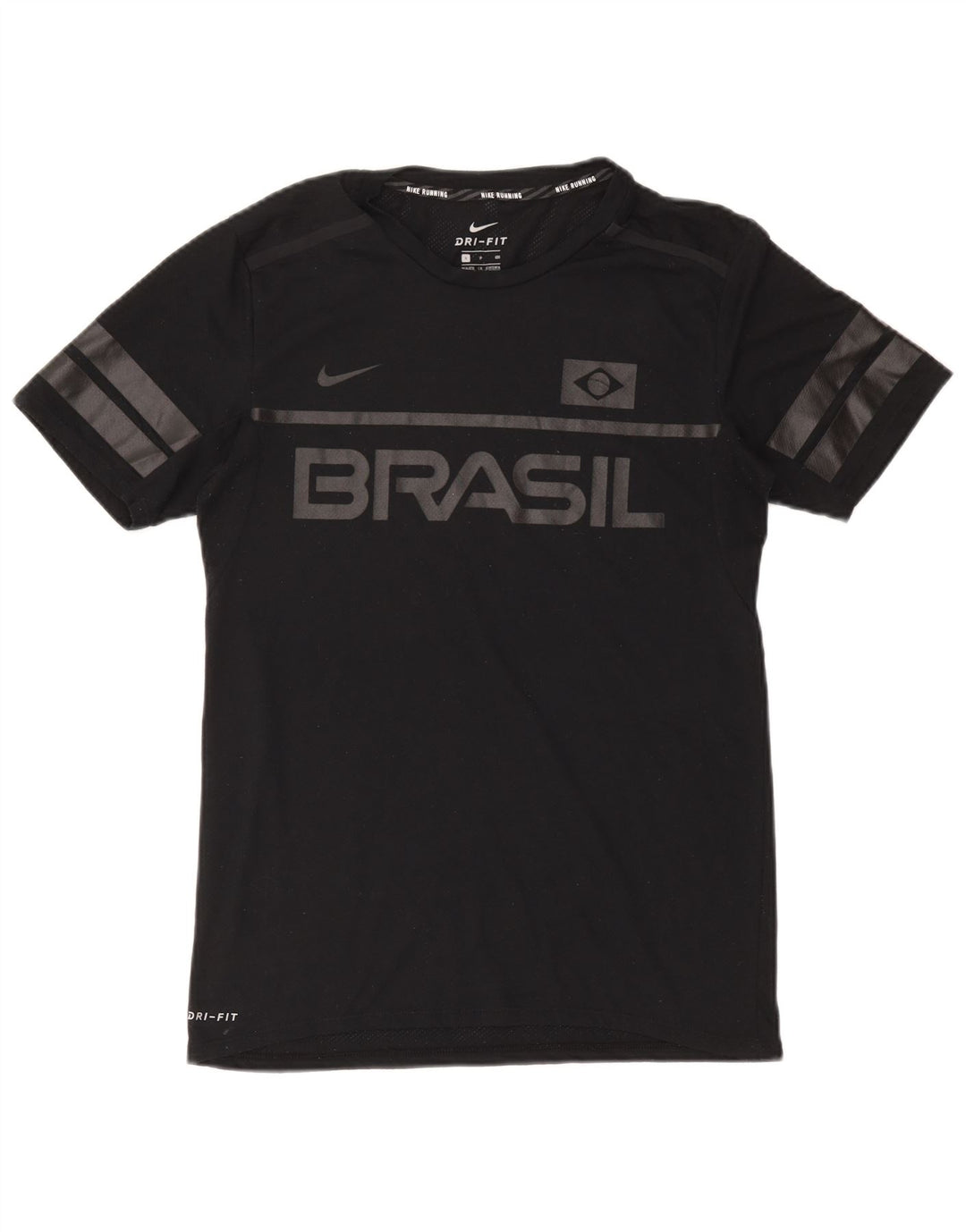 NIKE Herren Brasil Graphic T-Shirt Top Small Schwarz