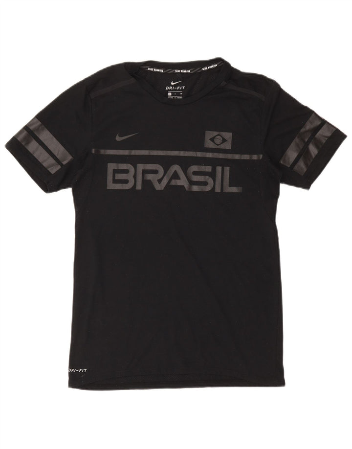NIKE Herren Brasil Graphic T-Shirt Top Small Schwarz