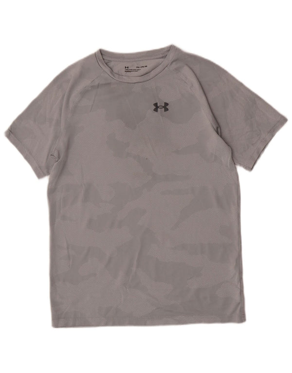 Under Armour T-Shirt für Jungen, 13–14 Jahre, XL, graues Camouflage-Polyester