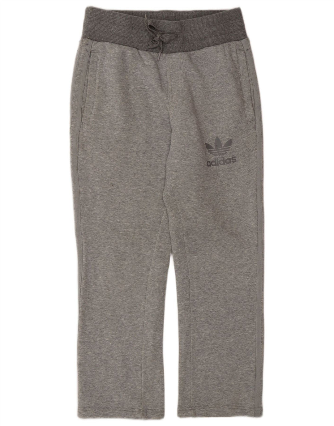 Adidas Damen-Trainingshose, UK 14, mittelgraue Colourblock-Baumwolle