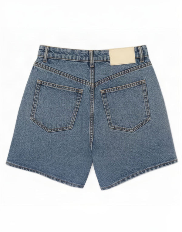 Zara Damen-Jeansshorts mit hoher Taille, EU 36, XS, W26, blaue Baumwolle