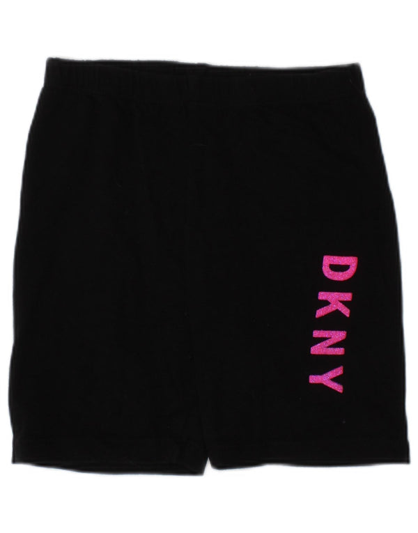 DKNY Mädchen-Sportshorts mit Grafik, 4–5 Jahre, schwarze Baumwolle