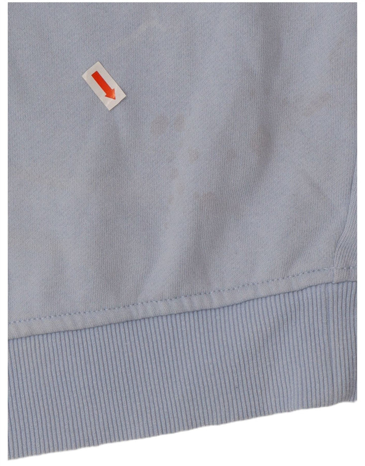 FILA Damen Grafik-Sweatshirt-Pullover UK 14 Mittelblaue Colourblock-Baumwolle