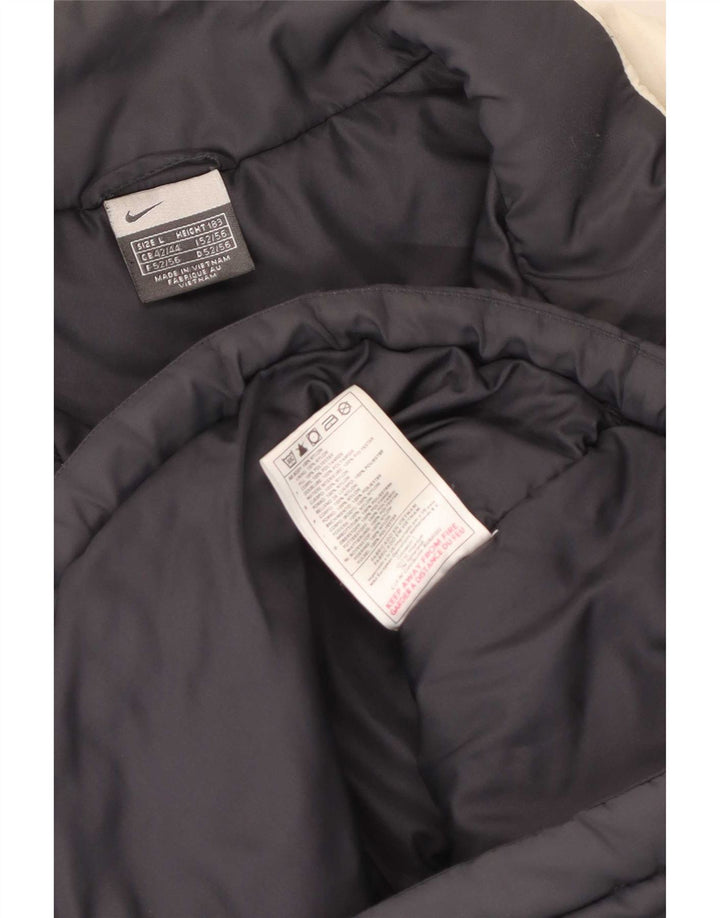 Nike Herren gepolsterte Jacke UK 40 Large Schwarz Colourblock Nylon