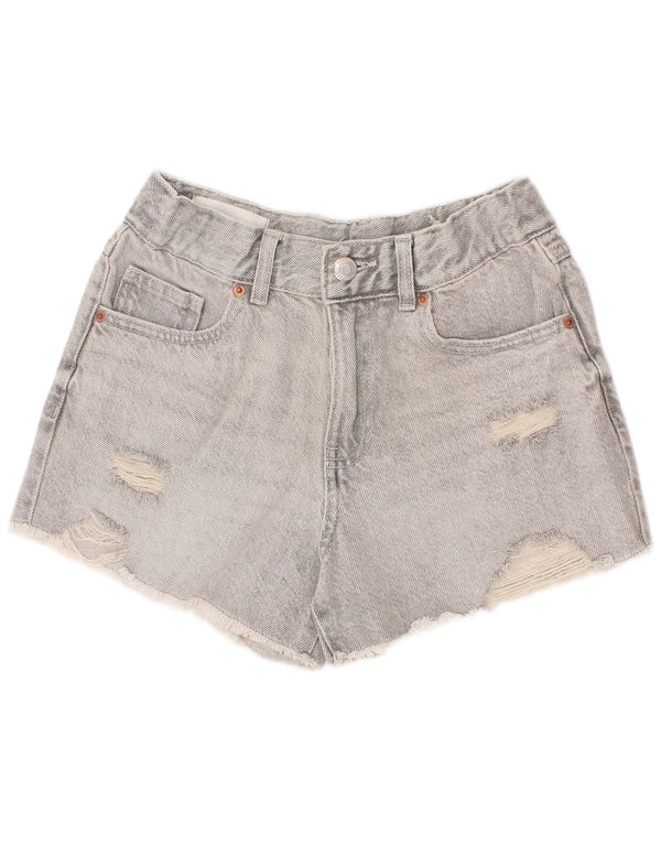 Zara Jeansshorts im Used-Look für Mädchen, 11–12 Jahre, W24, Grau