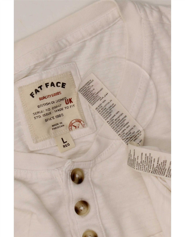 Fat Face Herren-T-Shirt, groß, aus weißer Baumwolle
