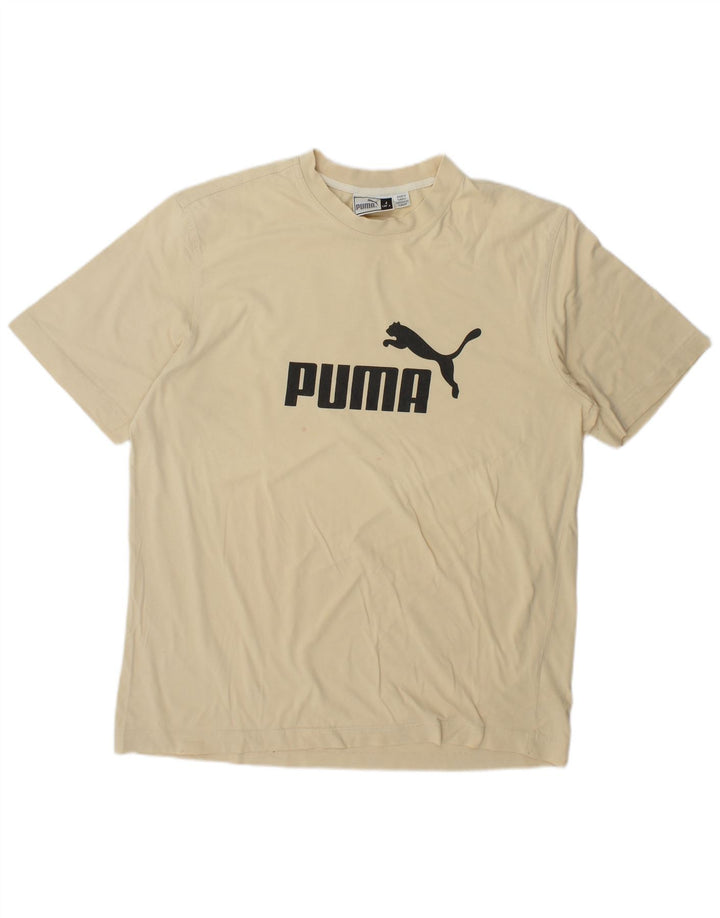 Puma Herren Grafik T-Shirt Top Large Beige