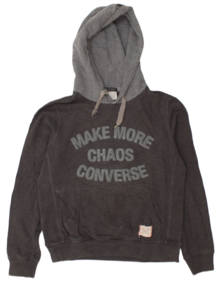 Converse Herren-Kapuzenpullover mit Grafik, Größe S, Grau, Baumwolle