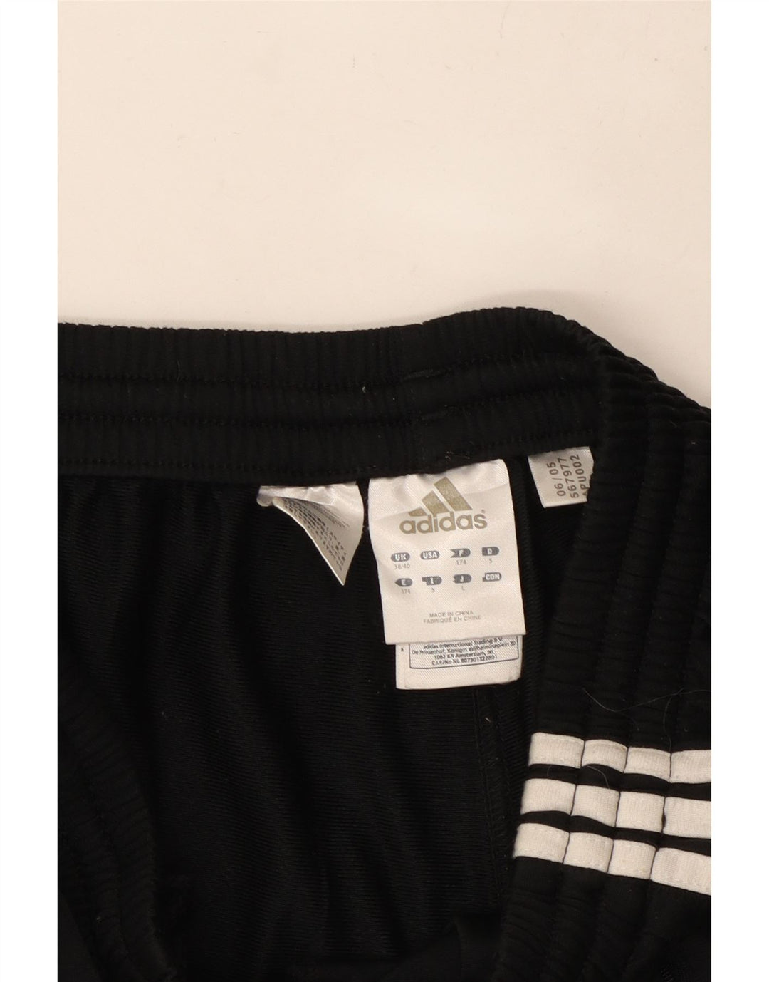 ADIDAS Herren-Trainingshose UK 38/40 Mittelschwarzes Polyester