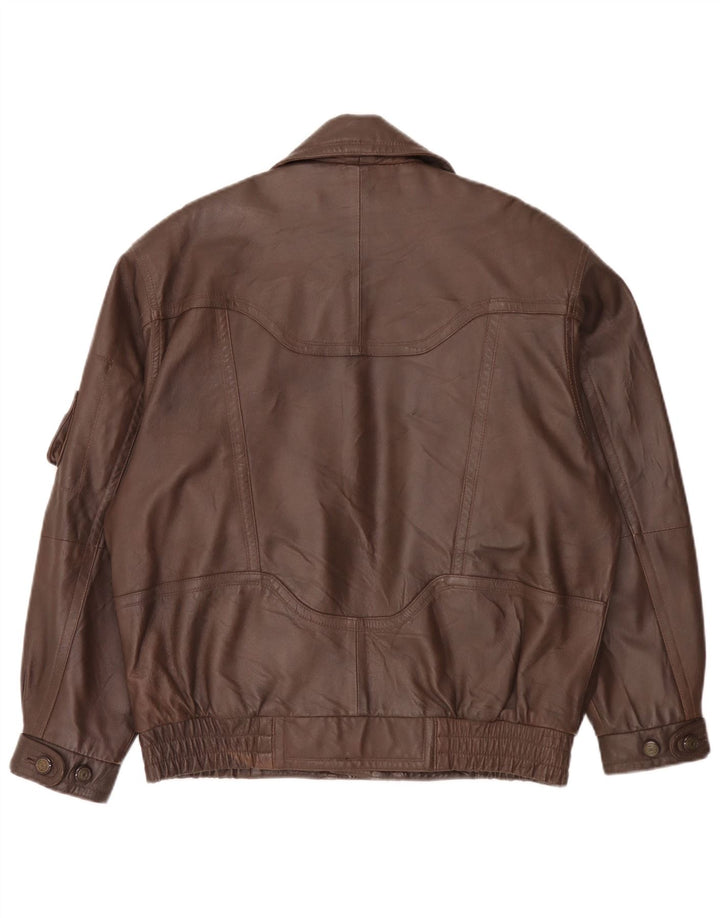 Vintage Herren Lederjacke IT 48 Mittelbraun