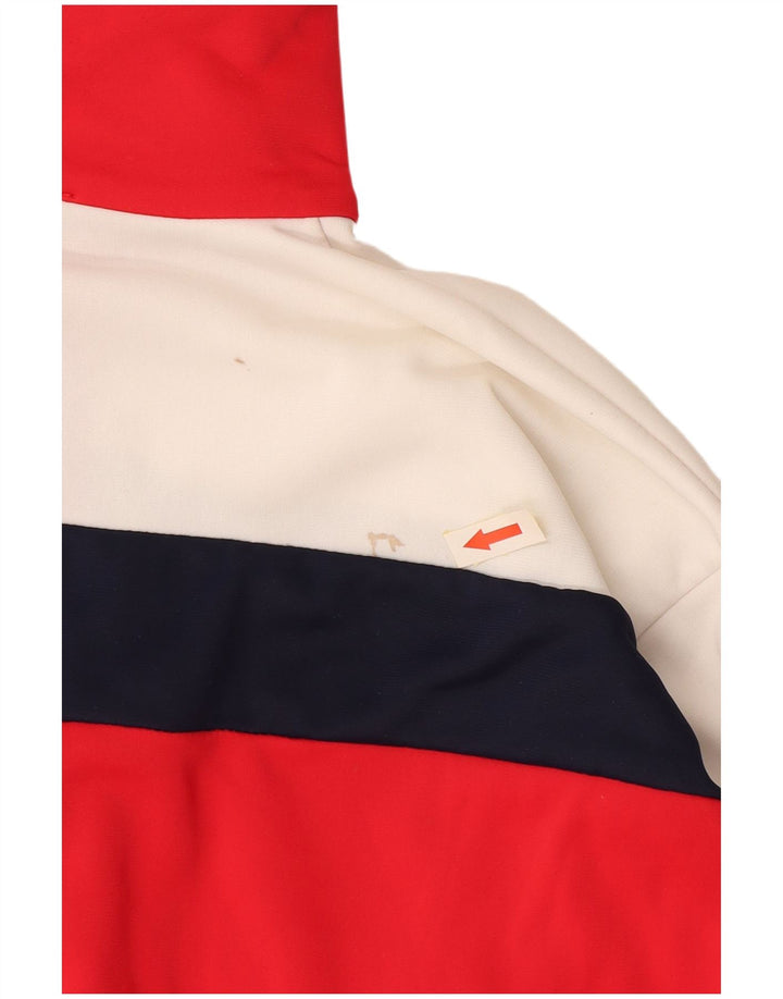 Vintage Damen Trainingsanzug Top Jacke IT 44 XS Rot Farbblock