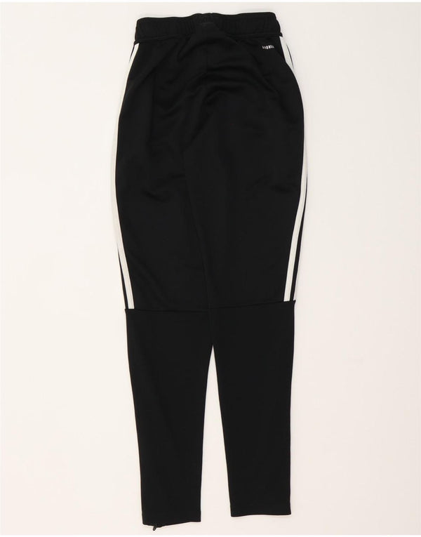 Adidas Damen Climalite Trainingshose UK 4 XS Schwarz gestreift Polyester
