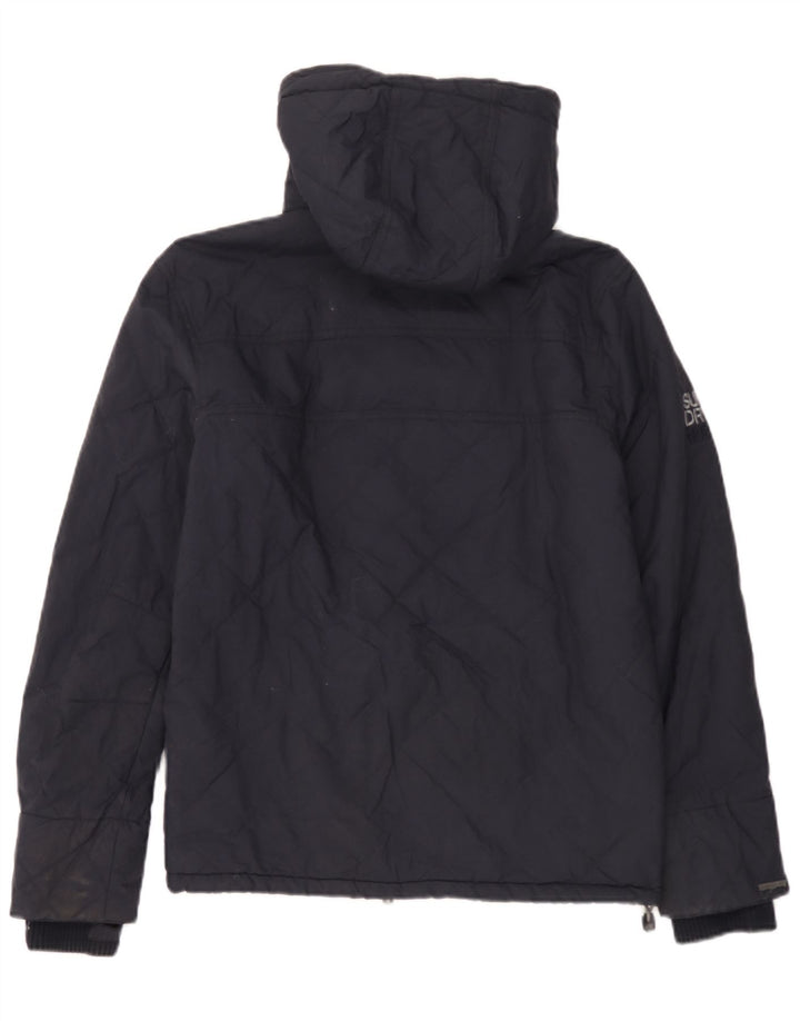 Superdry Herren-Windbreakerjacke mit Kapuze, UK 36, Größe S, marineblaues Nylon