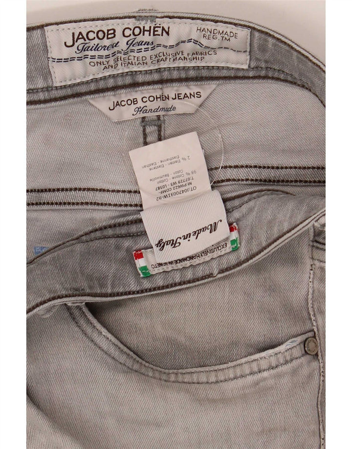 Jacob Cohen Herren Slim Jeans W34 L30 Graue Baumwolle