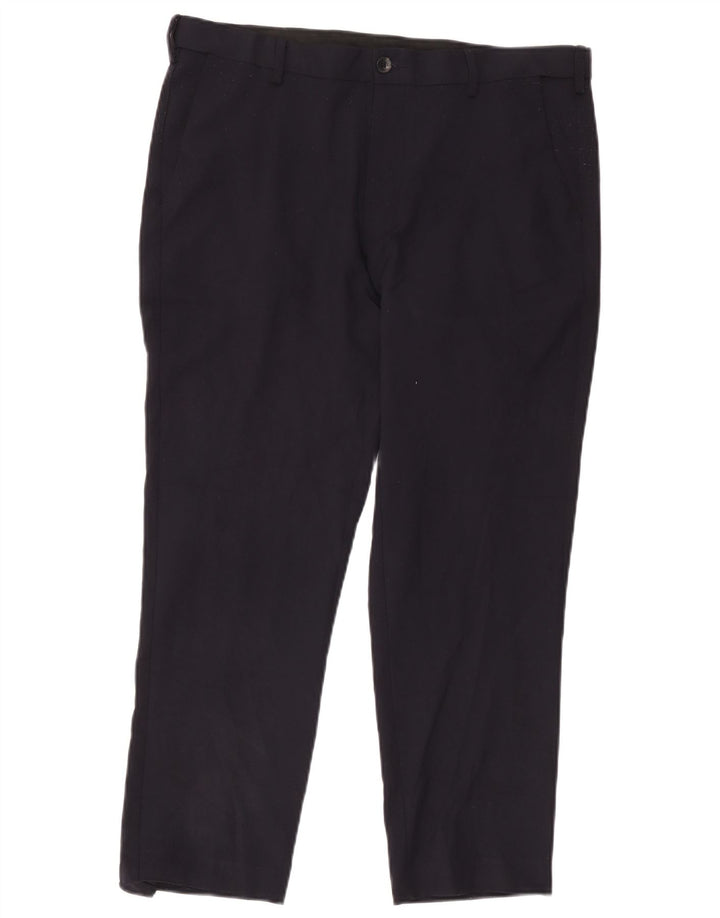 Marks & Spencer Herren-Chinohose mit normaler Passform, W36 L27, marineblaues Polyester