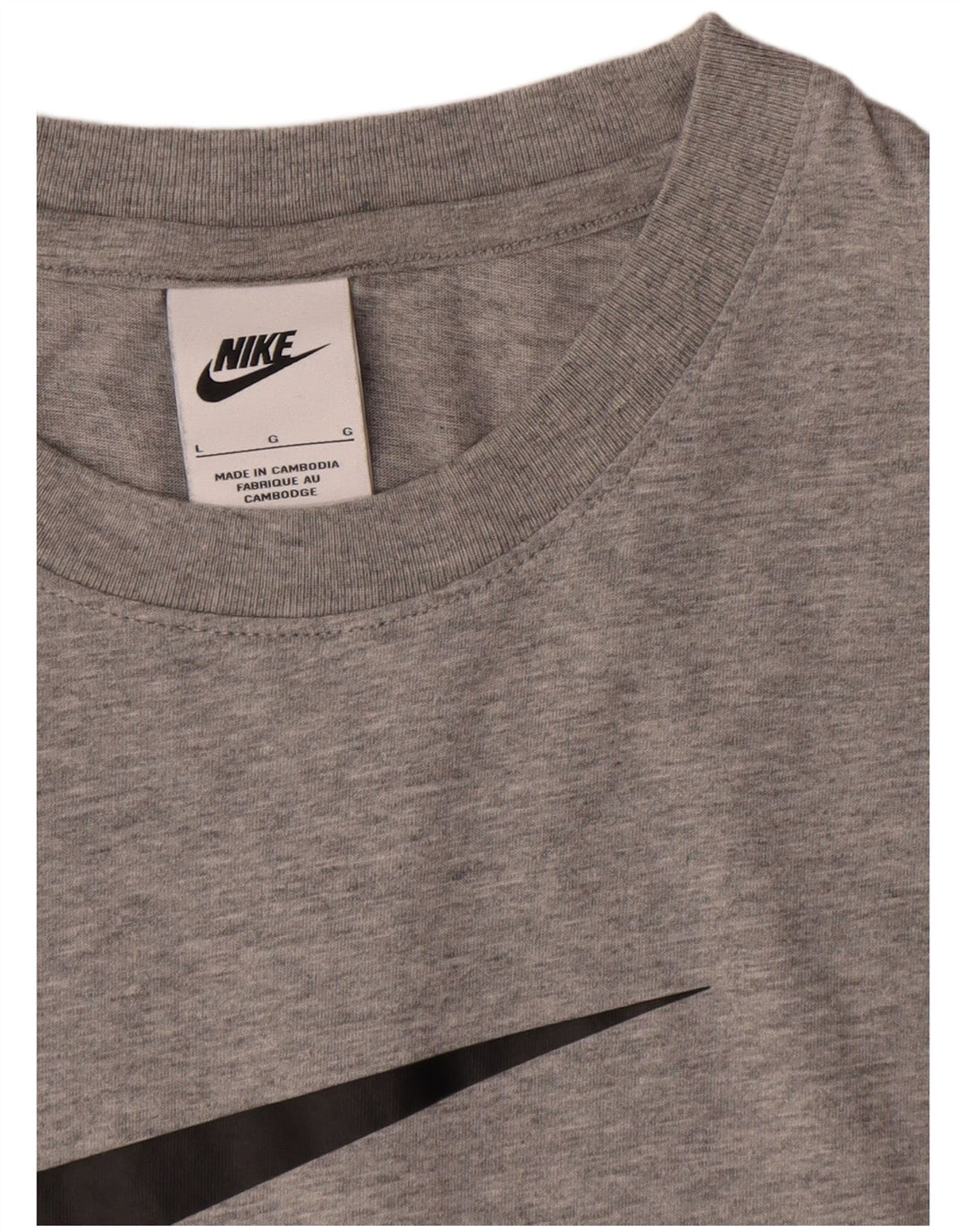 Nike Herren-T-Shirt mit Grafik, Größe L, aus grauer Baumwolle
