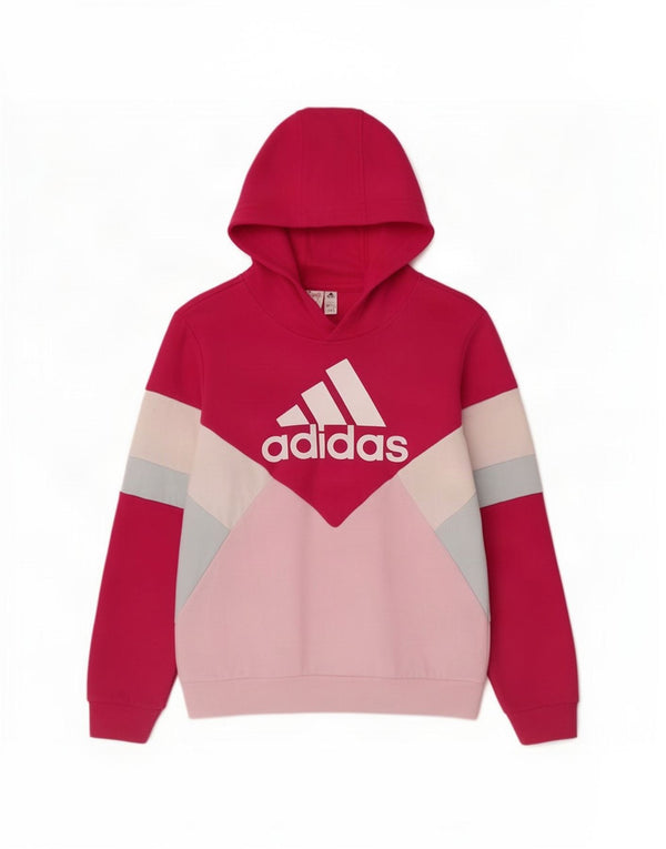 Adidas Mädchen-Kapuzenpullover mit Grafik, 11–12 Jahre, rosa, Colourblock-Baumwolle