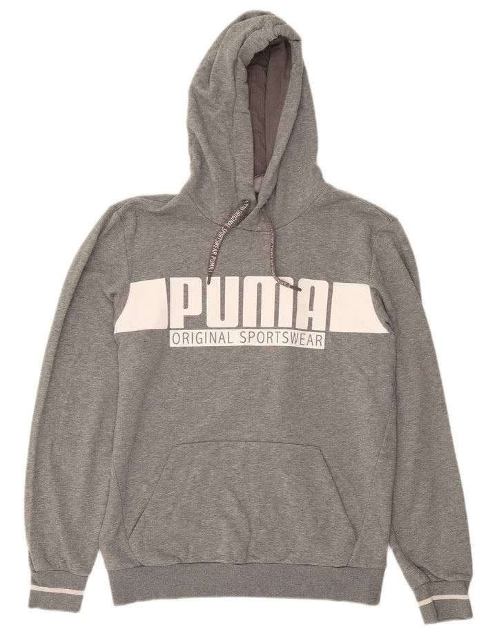 Puma Herren Graphic Hoodie Pullover mittelgraue Baumwolle