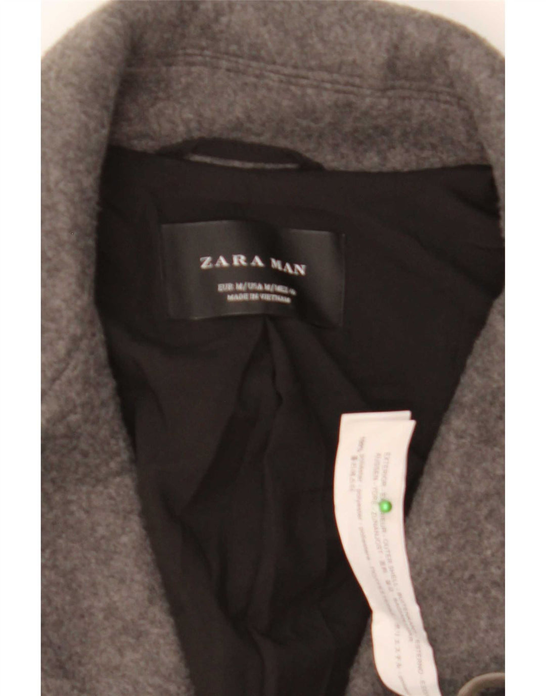 Zara Herrenmantel UK 38 Mittelgraues Polyester