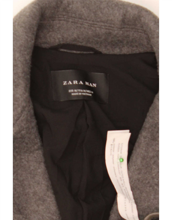 Zara Herrenmantel UK 38 Mittelgraues Polyester