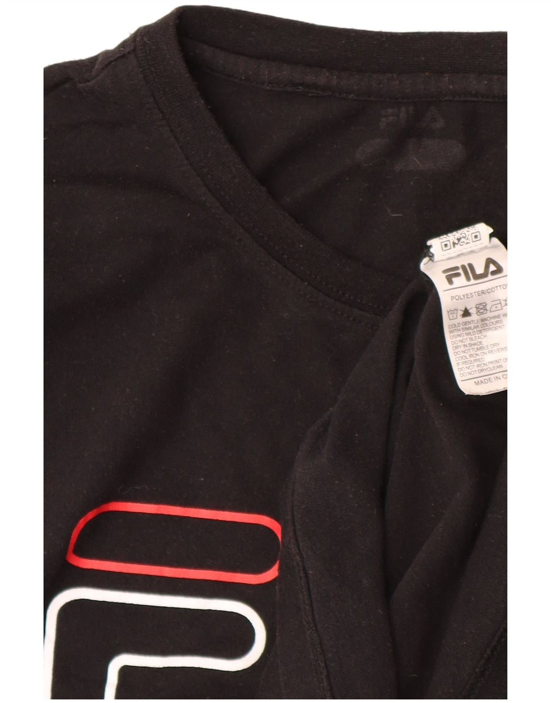 Fila Herren Grafik-T-Shirt-Oberteil Mittelschwarzes Polyester