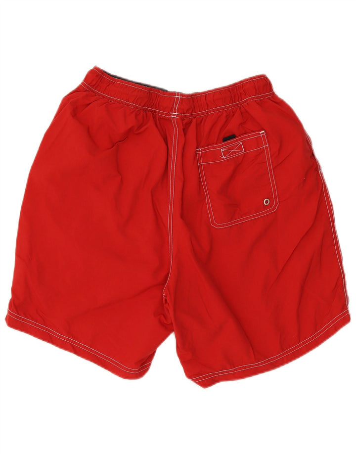 Nautica Herren-Badeshorts aus mittelrotem Nylon
