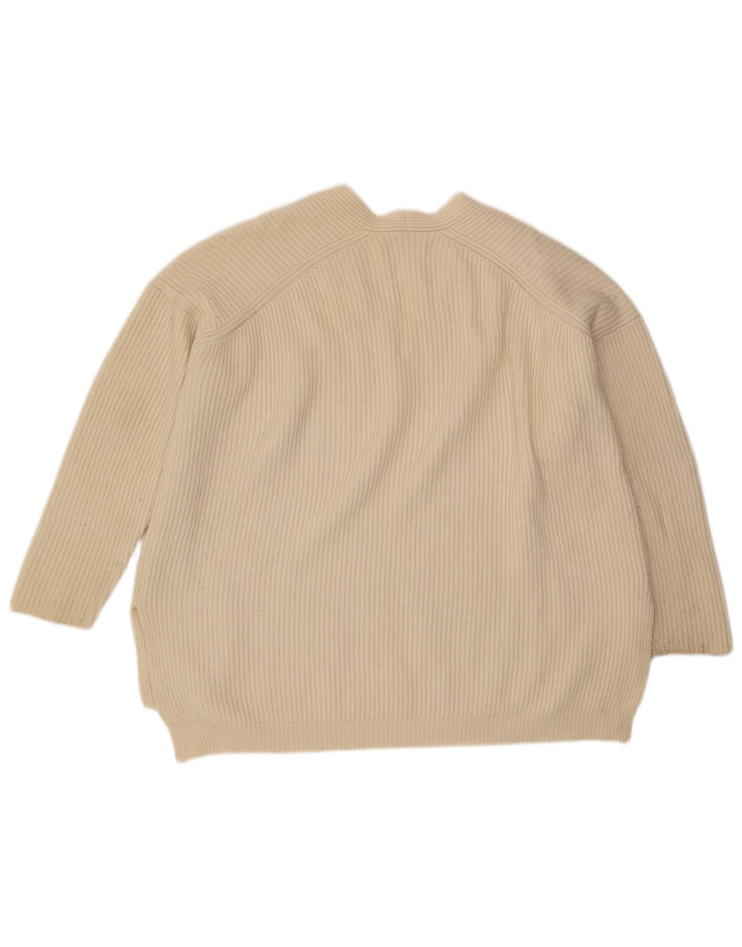 All Saints Damen-Pullover, übergroß, V-Ausschnitt, Gr. 14, Mittel, gebrochenes Weiß