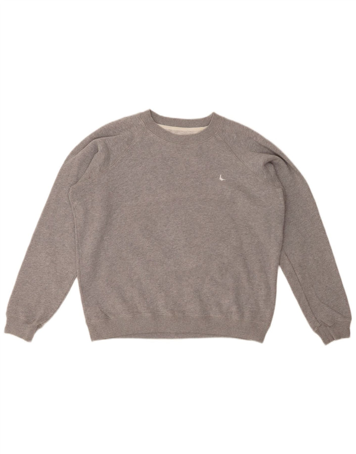 JACK WILLS Damen-Sweatshirt in Übergröße, Größe UK 12, mittelgraue Baumwolle