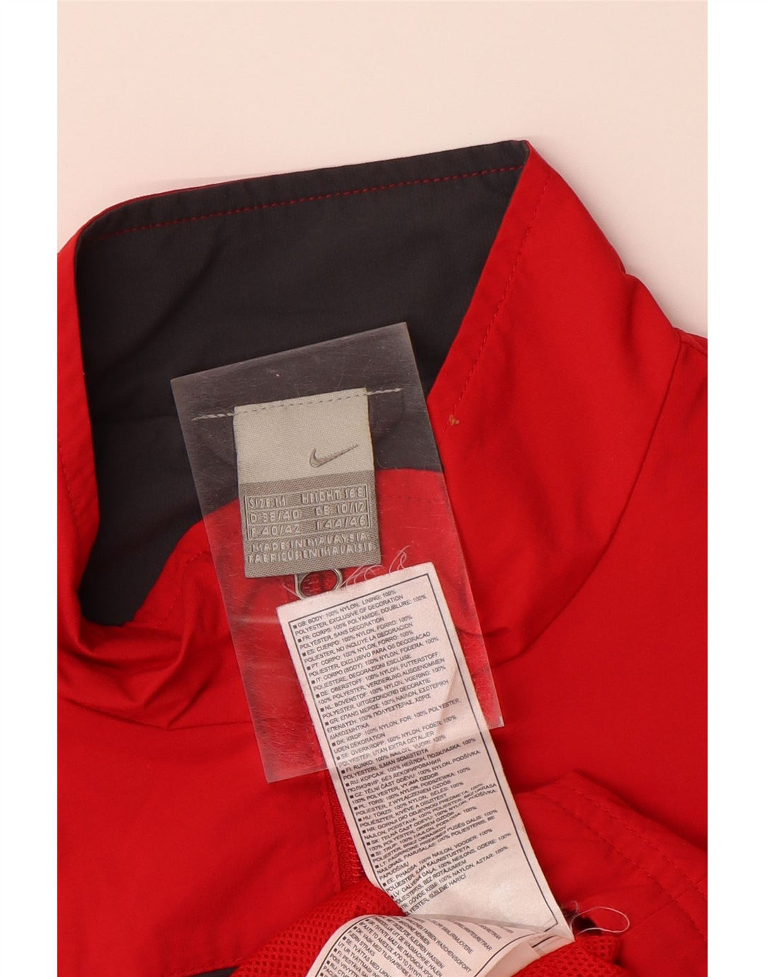 NIKE Damen-Trainingsanzug-Oberjacke UK 10/12 Mittelrotes Nylon