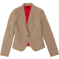 BENETTON Womens Loose Fit 1 Button Blazer Jacket UK 6 XS  Beige Check Vintage Benetton and Second-Hand Benetton from Messina Hembry 