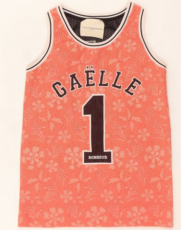 Gaelle Bonheur Damen Grafik-Weste-Top US 1 XS rosa geblümte Baumwolle