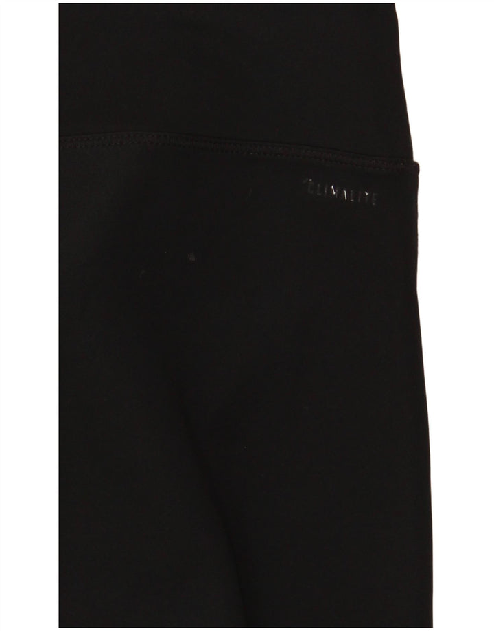 ADIDAS Damen Climalite Capri Leggings UK 10 Small Schwarz Polyester