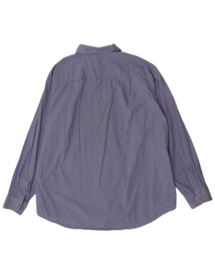 Calvin Klein Herrenhemd Größe 17 XL Blau gestreifte Baumwolle