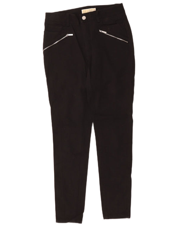 Michael Kors Damen Skinny Freizeithose US 2 XS W28 L28 Schwarze Baumwolle
