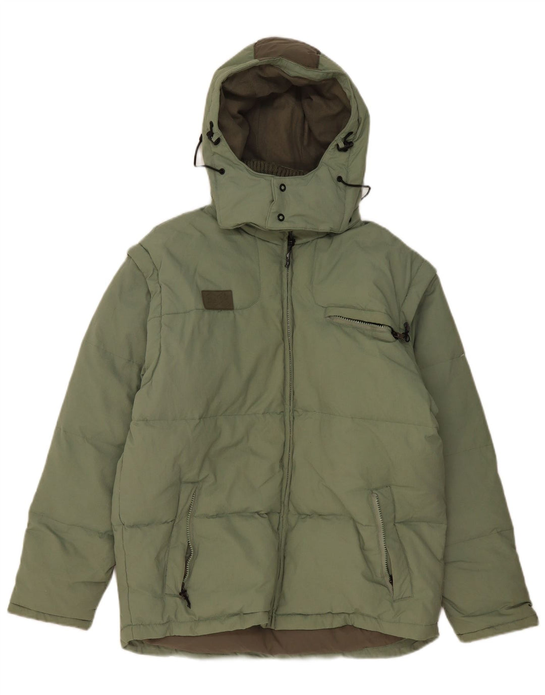 Fila Herren-Jacke mit Kapuze, lockere Passform, gepolstert, UK 36, Größe S, grün, Polyester
