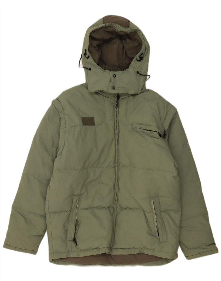 Fila Herren-Jacke mit Kapuze, lockere Passform, gepolstert, UK 36, Größe S, grün, Polyester