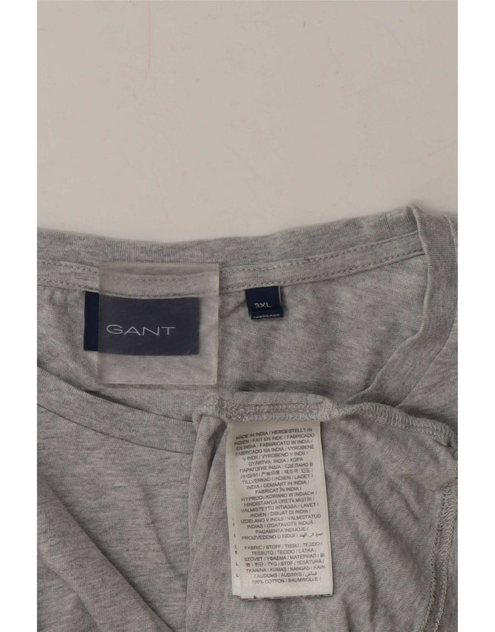 Gant Herren T-Shirt Top 3XL Grau meliert Baumwolle
