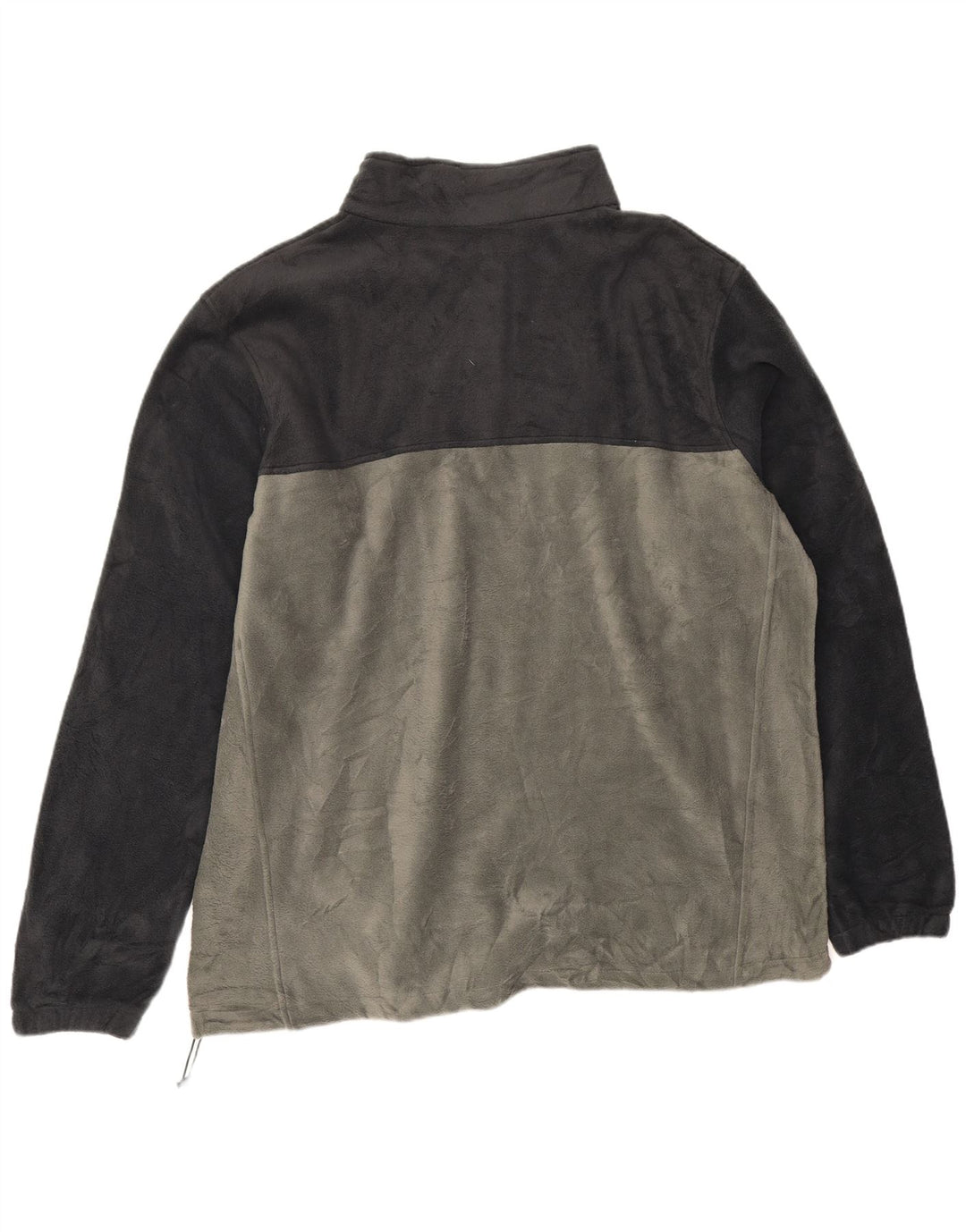 COLUMBIA Herren-Fleecepullover mit Reißverschluss am Hals, 2XL, graues Farbblock-Polyester