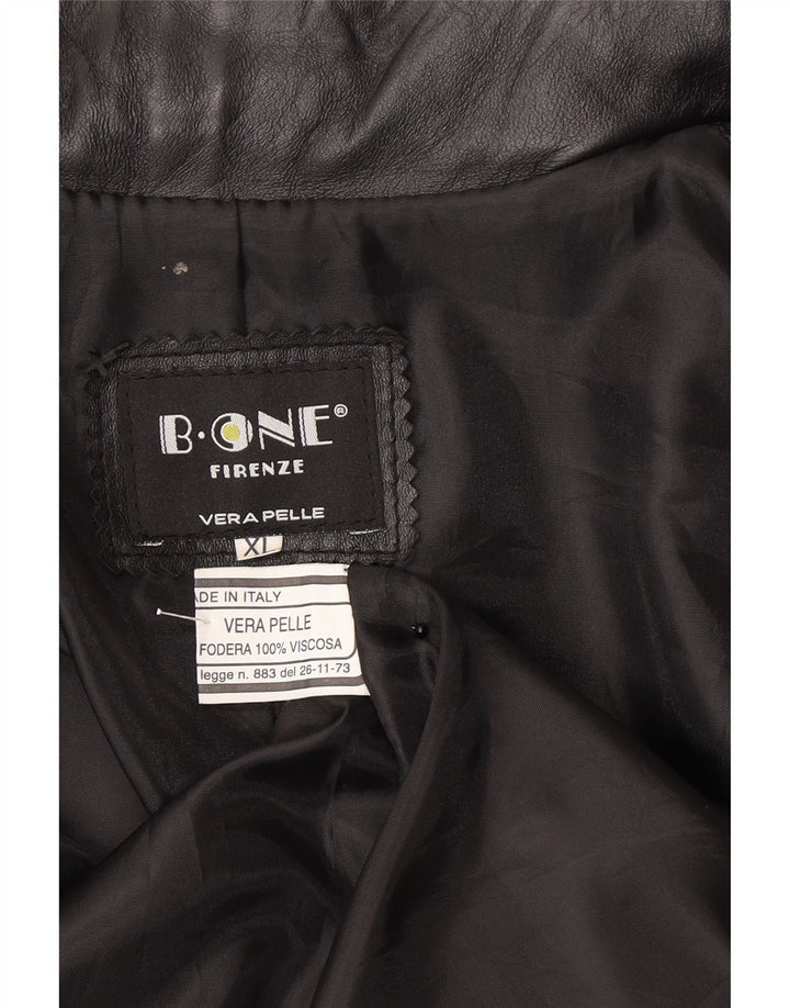 B.ONE Herren Lederjacke UK 42 XL Schwarzes Leder