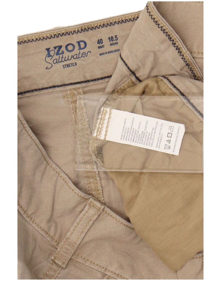 IZOD Herren Salt Water Cargo Shorts W40 XL Beige Baumwolle