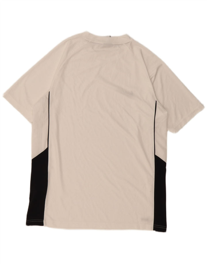 Nike Herren T-Shirt Top UK 39/41 Mittelweißes Colourblock-Polyester