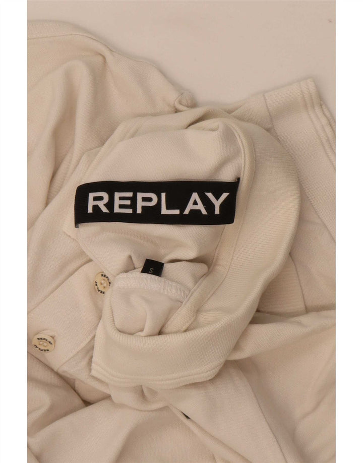 Replay Herren-Poloshirt aus mittelweißer Baumwolle